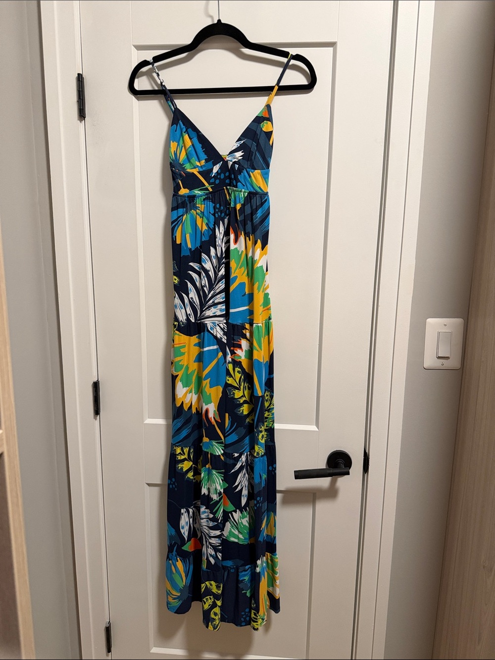 Tropical Print Maxi One-Piece Dress